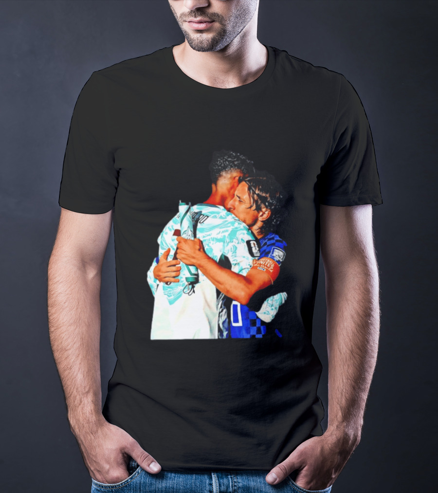 Modric Ronaldo Embrace Croatia Portugal Football Unity T-Shirt