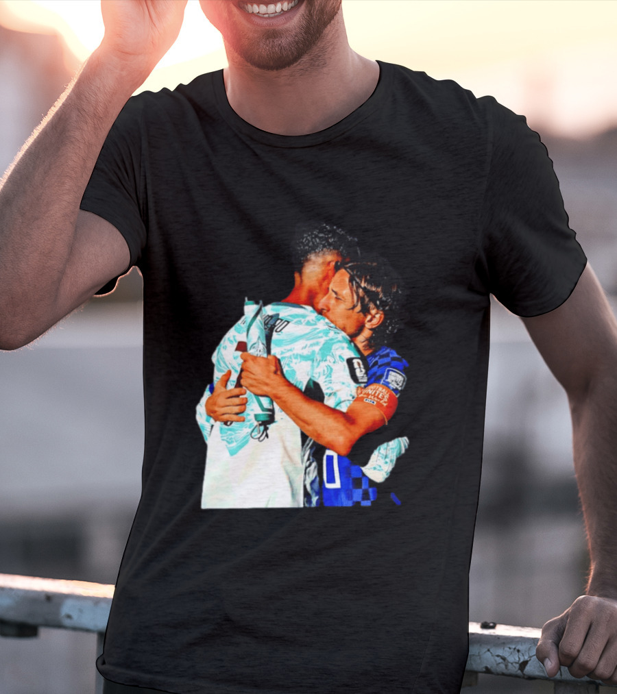 Modric Ronaldo Embrace Croatia Portugal Football Unity T-Shirt
