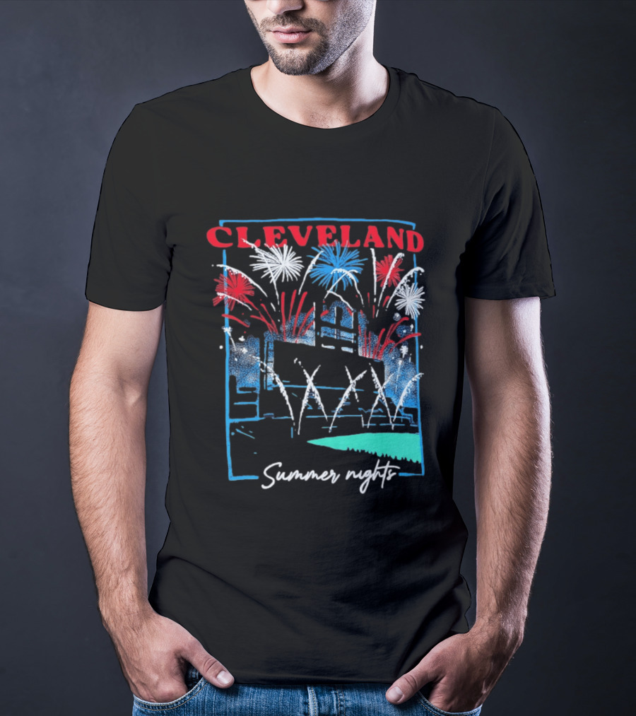 Cleveland Fireworks Summer Nights Baseball City Love T-Shirt