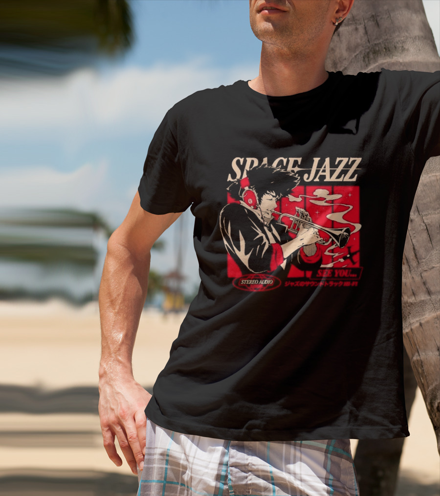 Space Jazz Spike Spiegel Stereo Audio See You T-Shirt
