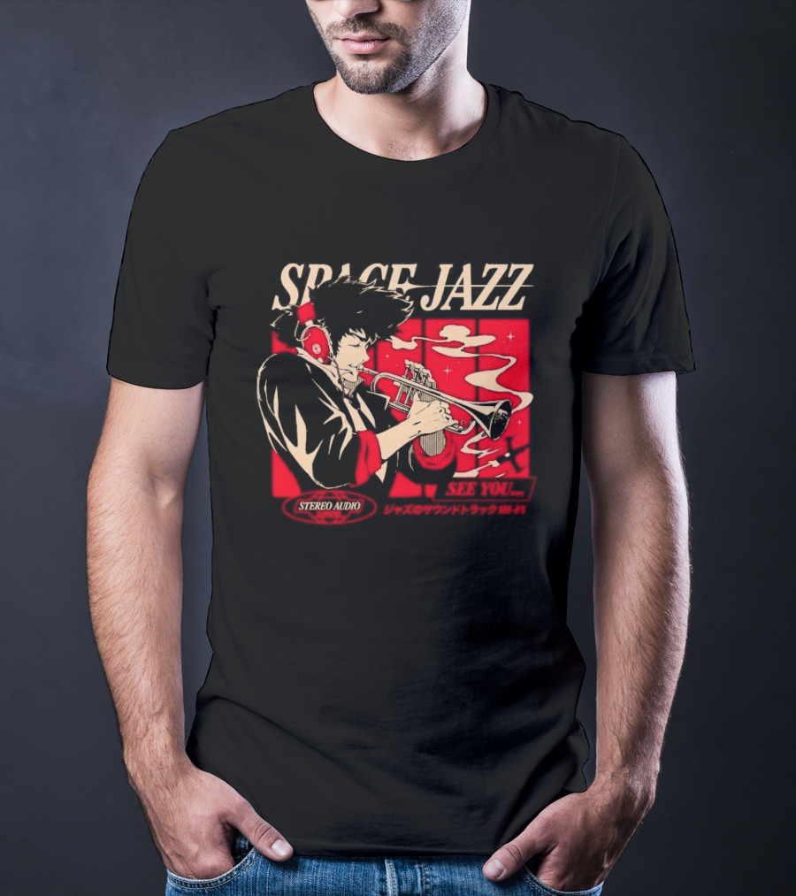 Space Jazz Spike Spiegel Stereo Audio See You T-Shirt