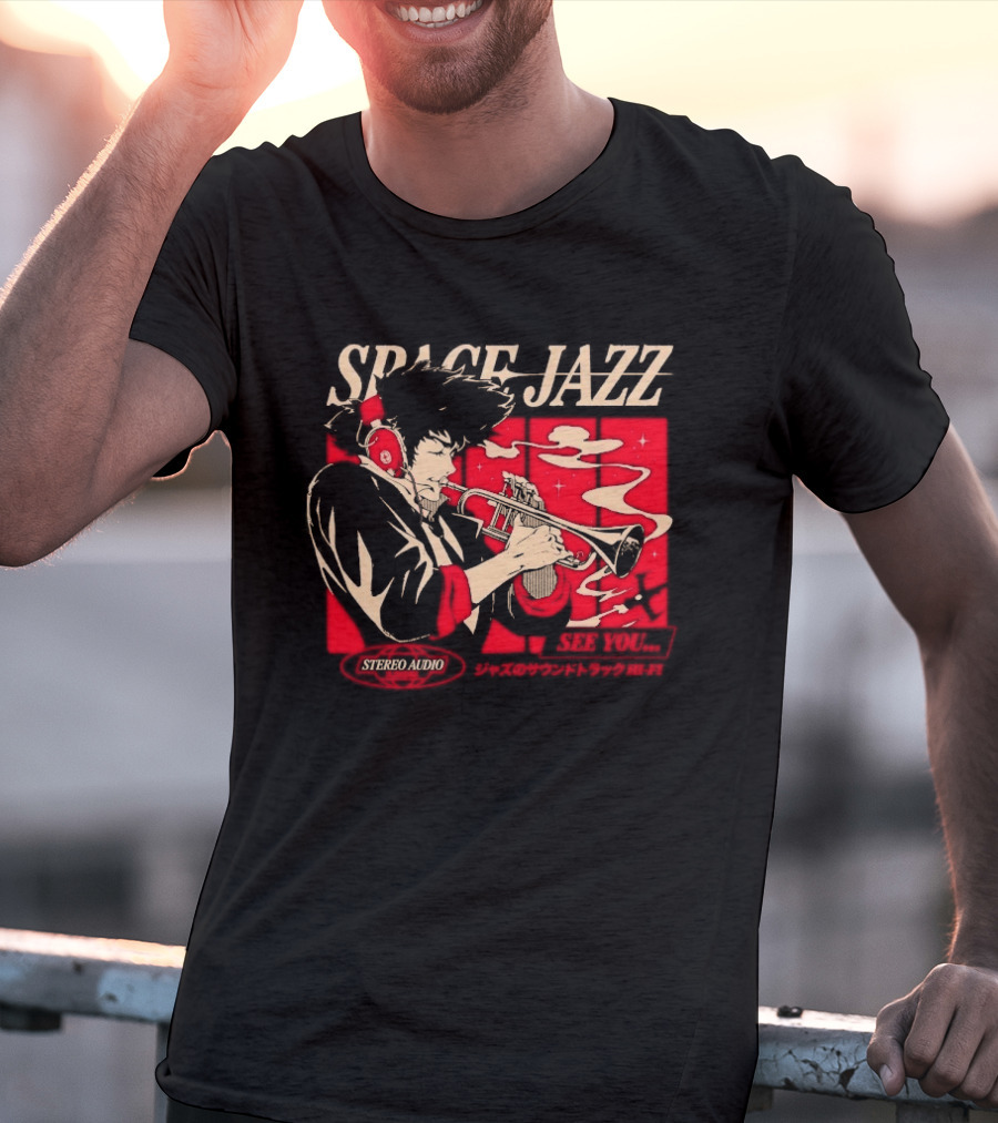 Space Jazz Spike Spiegel Stereo Audio See You T-Shirt
