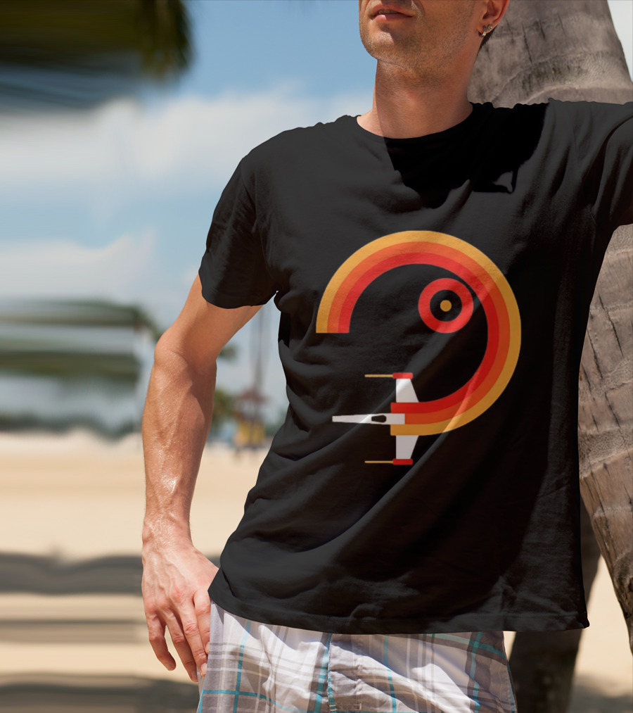 Star Wars X Wing Retro Sunset Circle T-Shirt