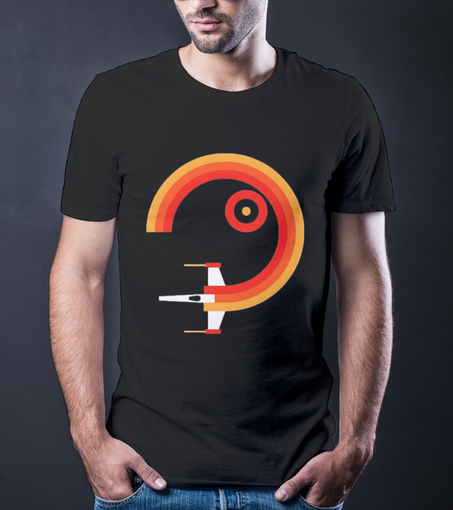 Star Wars X Wing Retro Sunset Circle T-Shirt