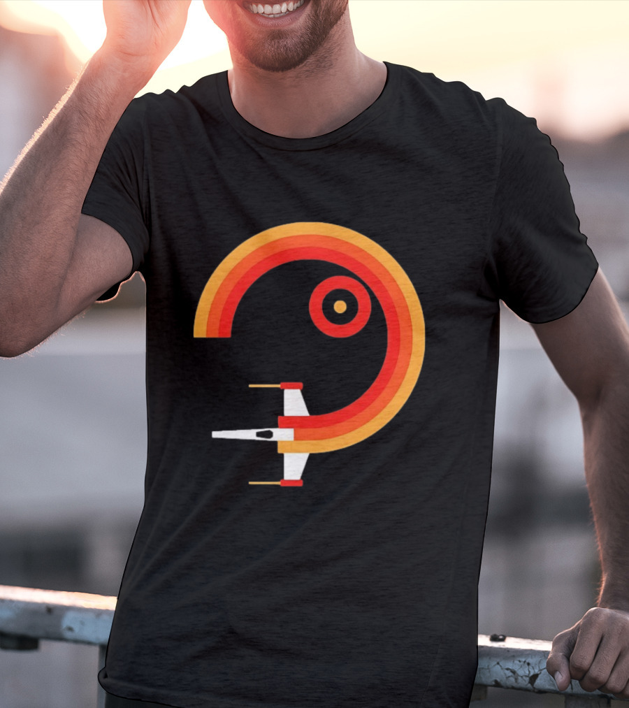 Star Wars X Wing Retro Sunset Circle T-Shirt