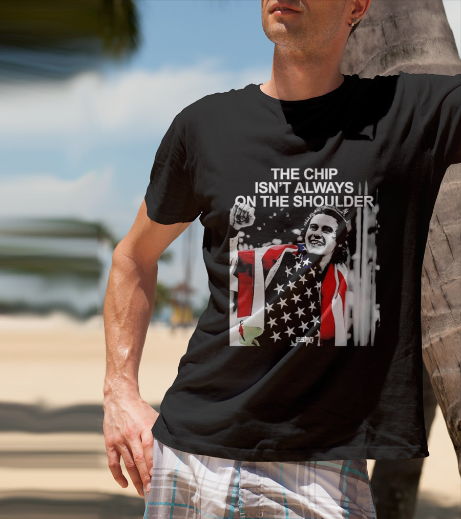 The Chip Isn't Always On The Shoulder Stars And Stripes Tribute NHL Jack Hughes T-Shirt