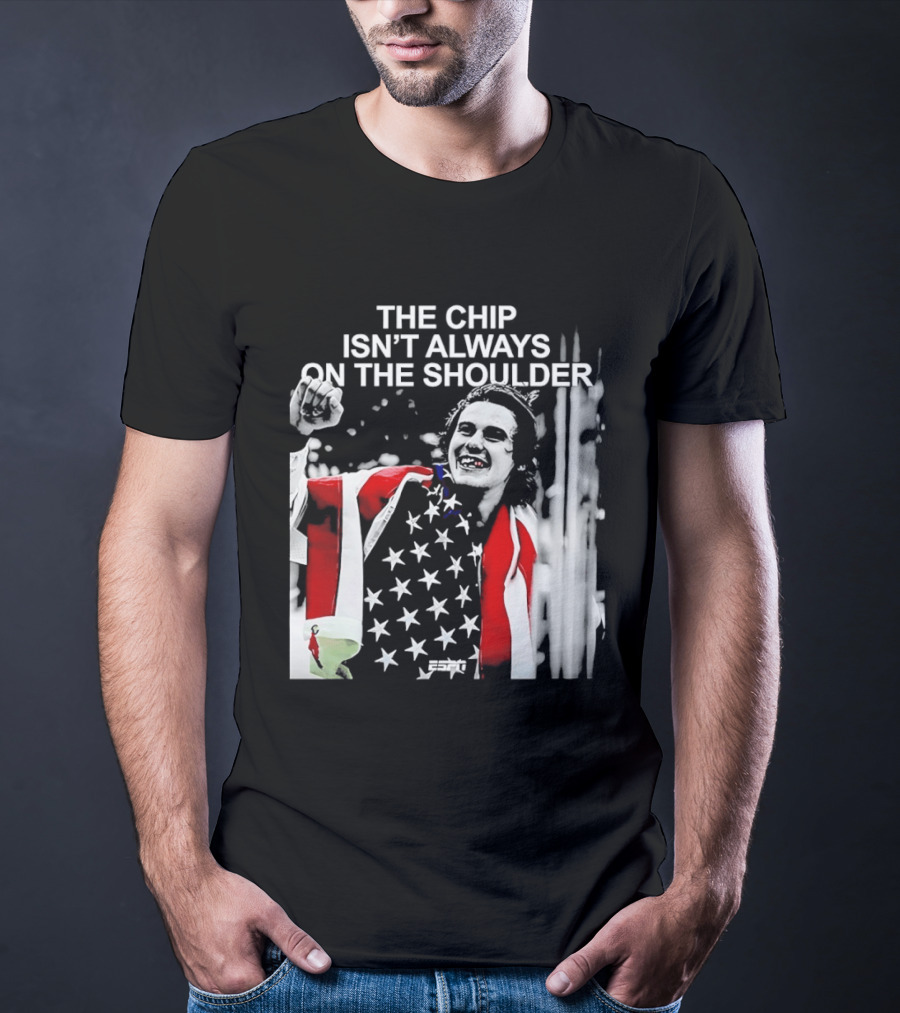 The Chip Isn't Always On The Shoulder Stars And Stripes Tribute NHL Jack Hughes T-Shirt