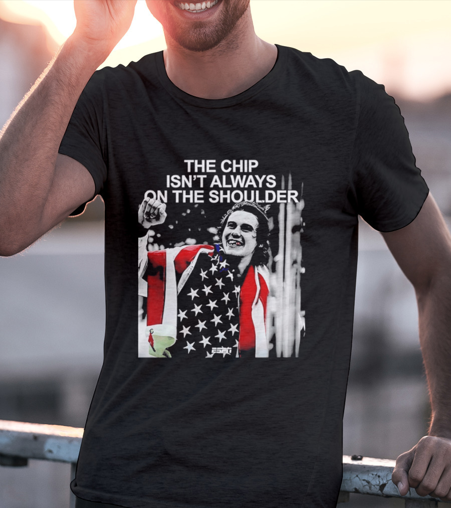 The Chip Isn't Always On The Shoulder Stars And Stripes Tribute NHL Jack Hughes T-Shirt