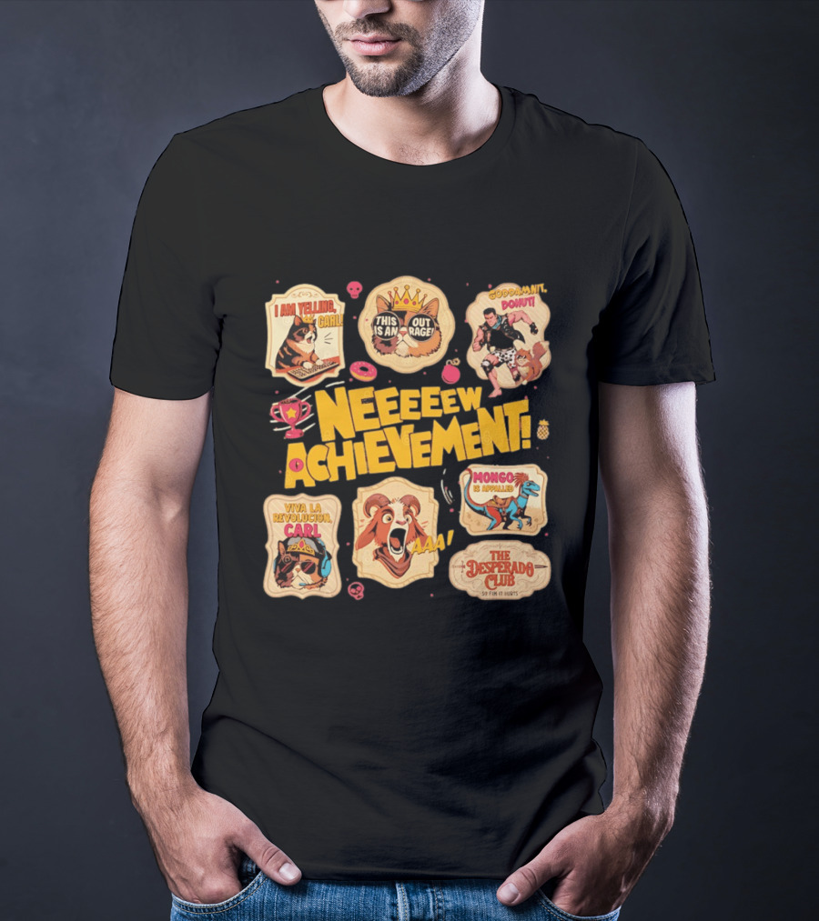 Neeeew Achievement Dungeon Crawler Carl Sticker Pack I Am Yelling Carl Viva La Revolucion Mongo Is Appalled Desperado Club T-Shirt
