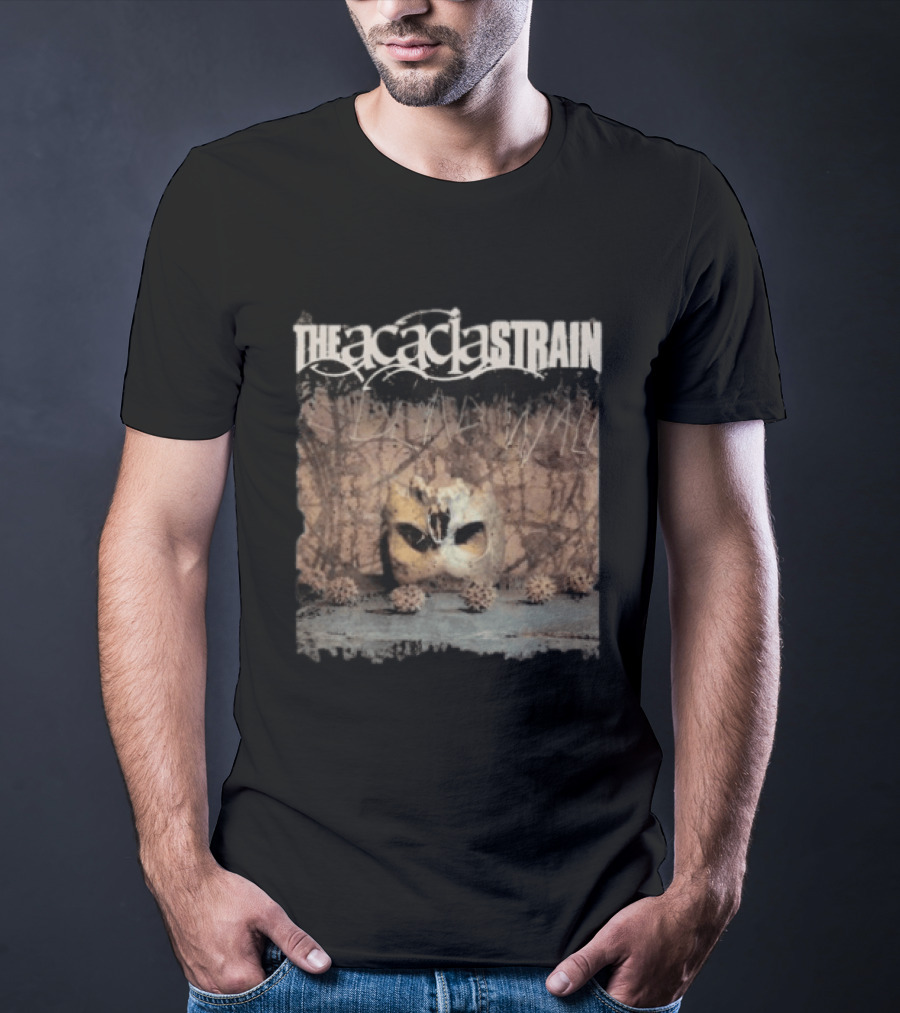 The Acacia Strain The Dead Walk Album Mask Skull Image T-Shirt