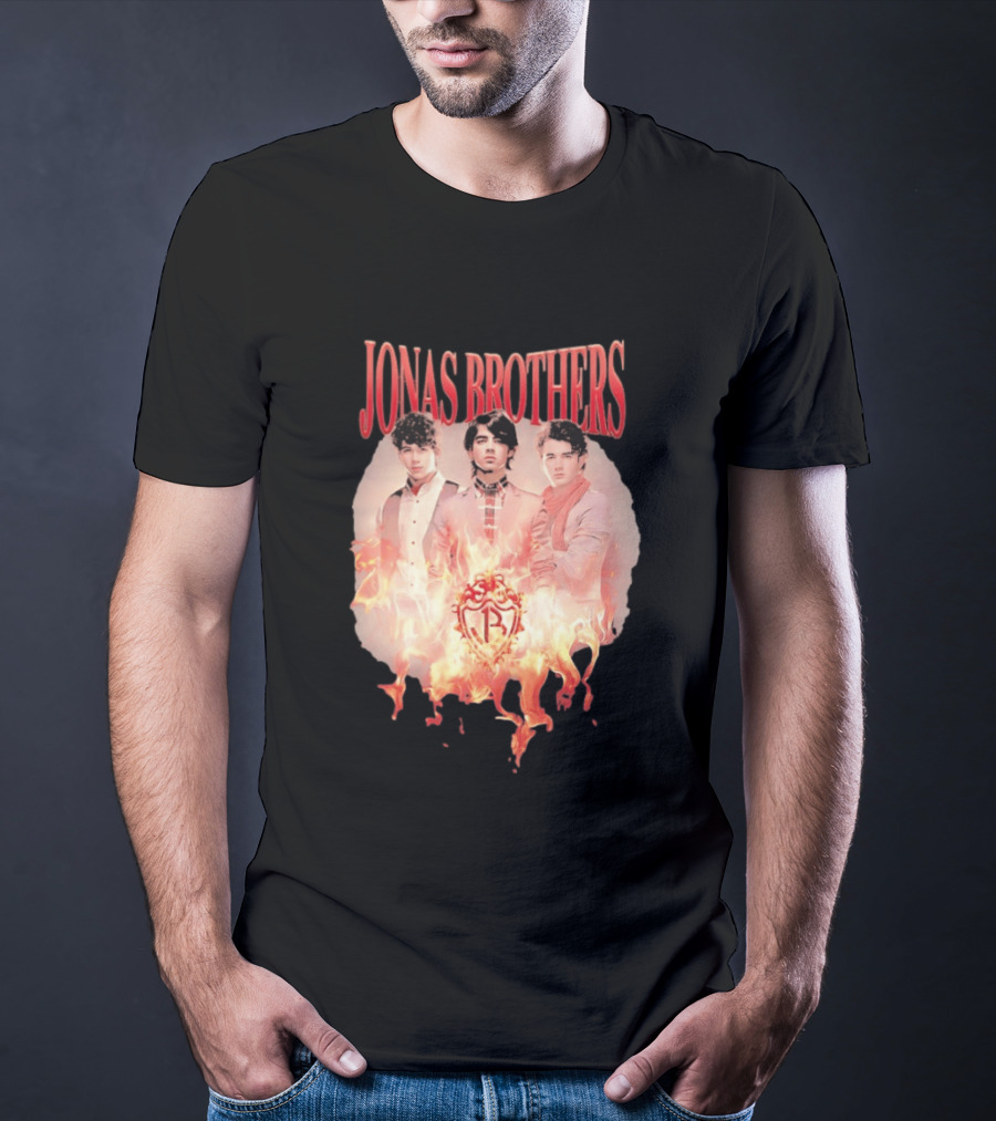 Jonas Brothers Fire Flame Trio Band Photography T-Shirt