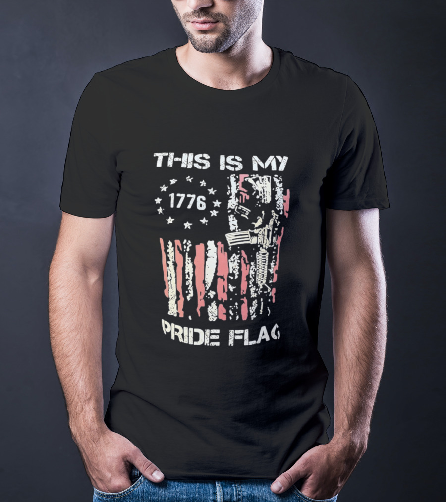 This Is My 1776 American Pride Flag Rifle Second Amendment Patriotism T-Shirt