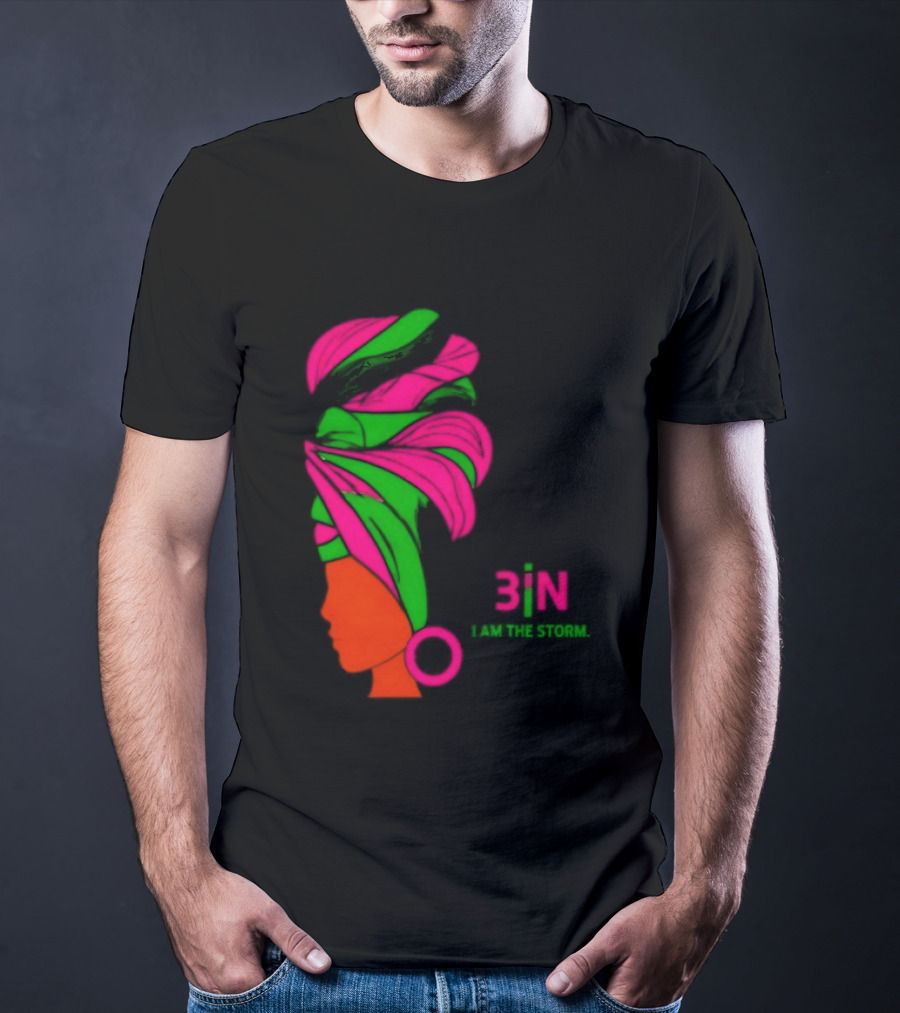 3In I Am The Storm Black Woman Headwrap Lashing Enerol T-Shirt