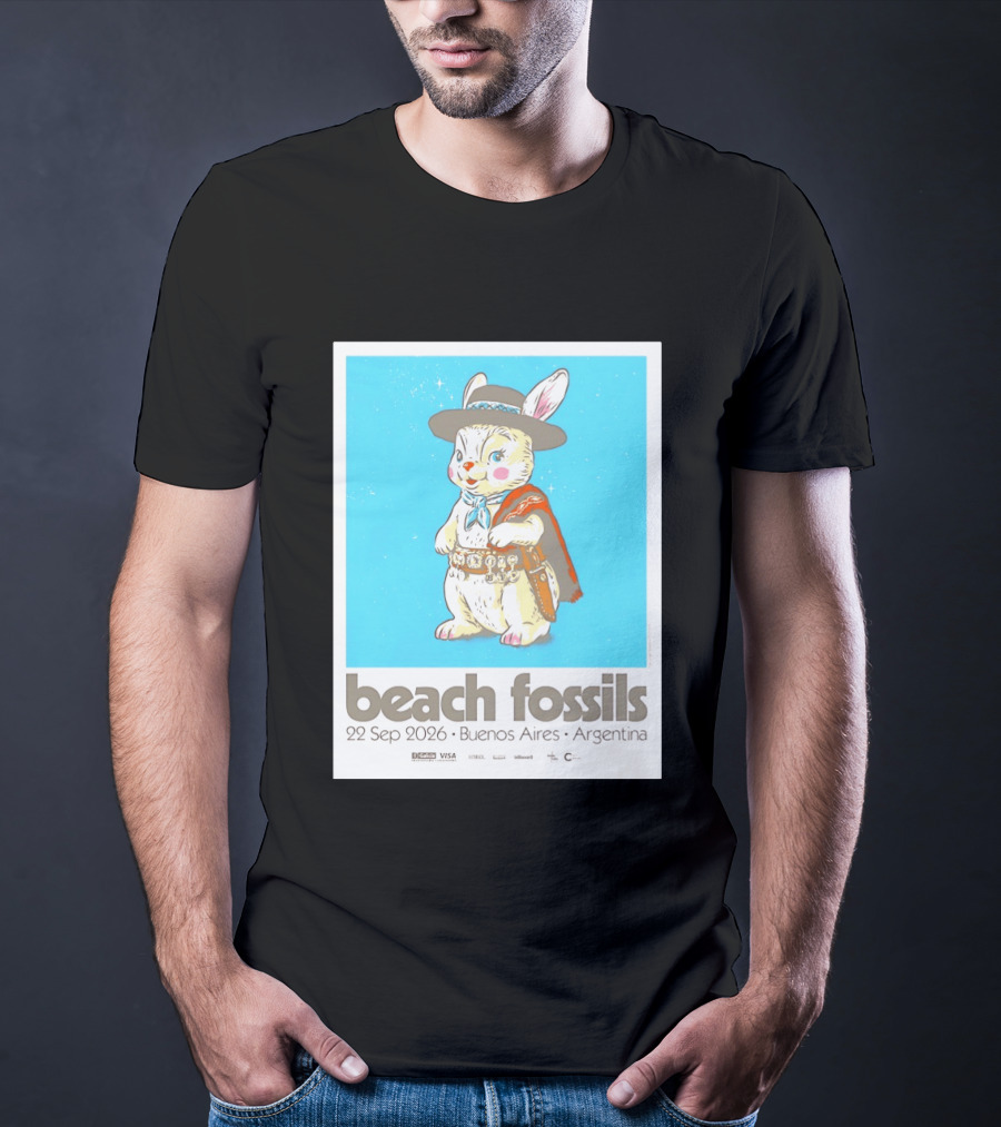Beach Fossils 22 Sep 2026 Rabbit Poncho Buenos Aires Argentina T-Shirt