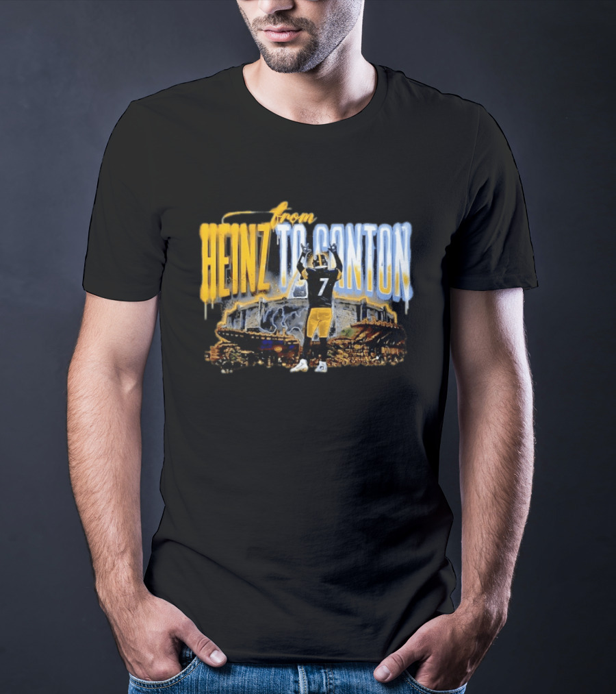 Ben Roethlisberger From Heinz To Canton Pittsburgh Steelers Journey #7 T-Shirt