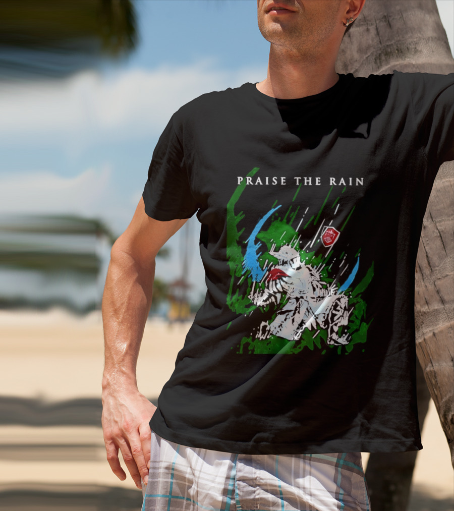 Praise The Rain Warrior Energetic Green And Blue Splash T-Shirt