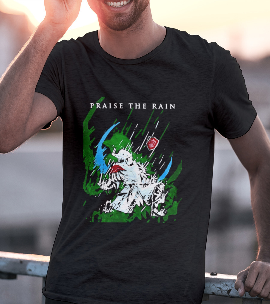 Praise The Rain Warrior Energetic Green And Blue Splash T-Shirt