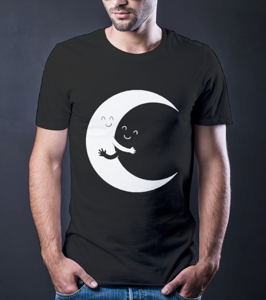 Celestial Hugging Moon Crescent Night Sky Space T-Shirt