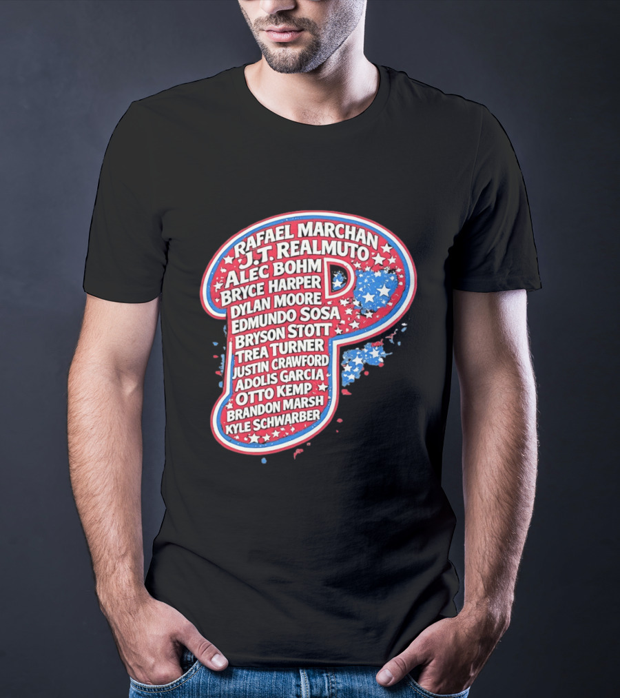 Rafael Marchan JT Realmuto Alec Bohm Bryce Harper Philadelphia Phillies T-Shirt