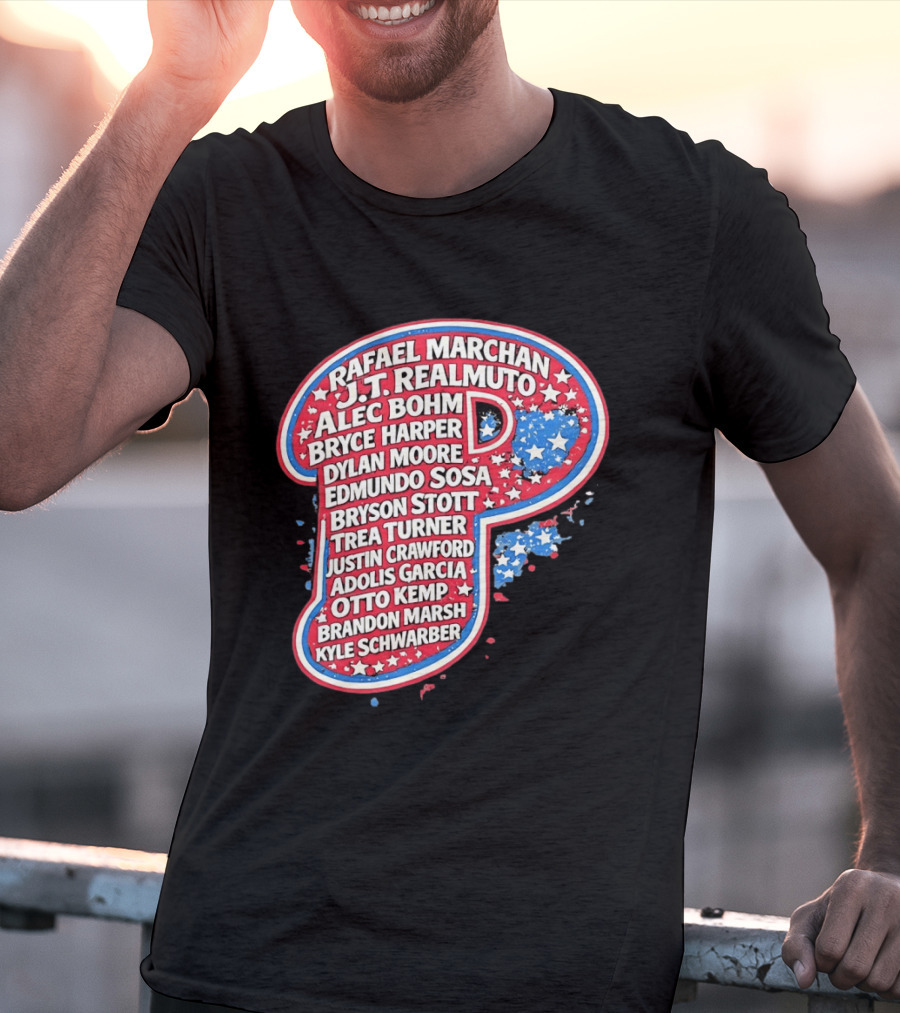Rafael Marchan JT Realmuto Alec Bohm Bryce Harper Philadelphia Phillies T-Shirt