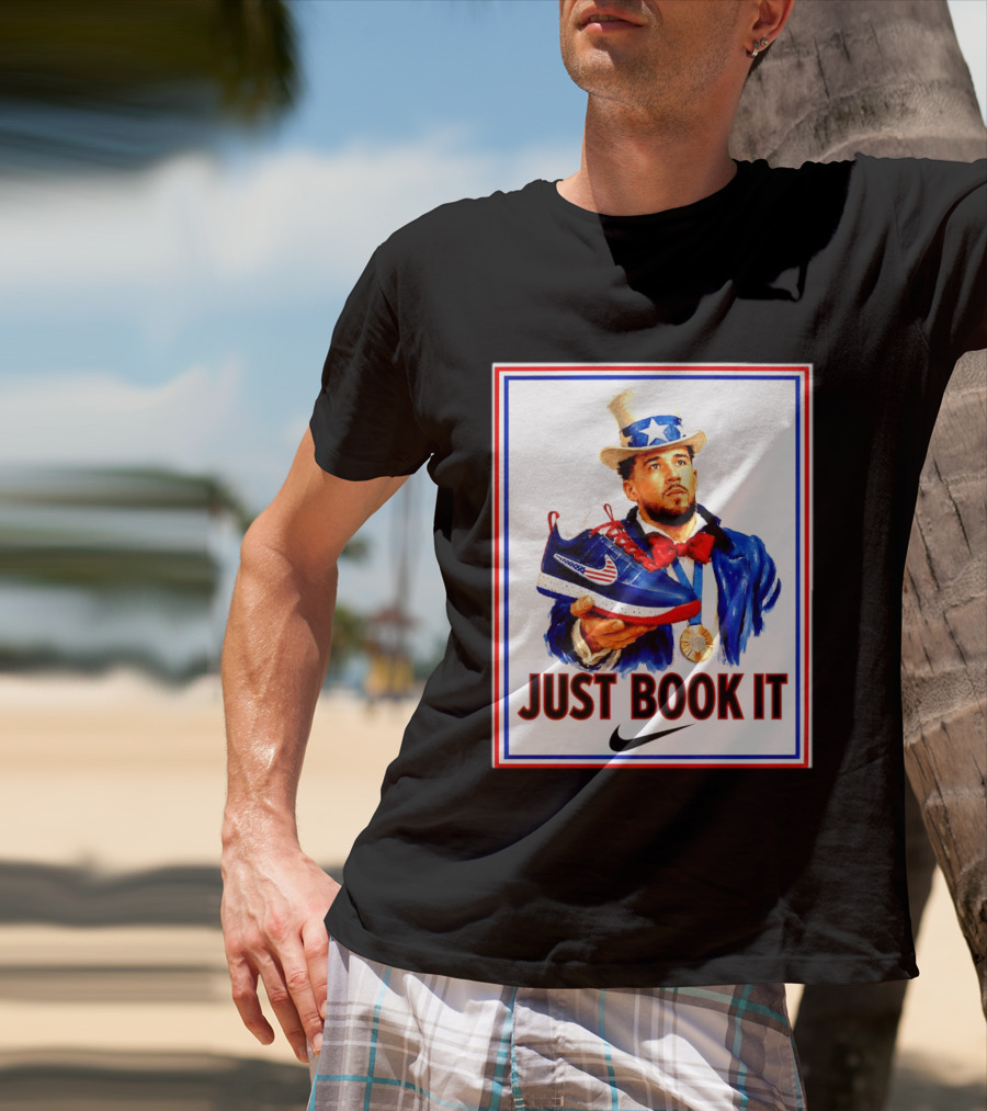Just Book It Devin Booker Uncle Sam Gold Medal Nike Sneaker T-Shirt