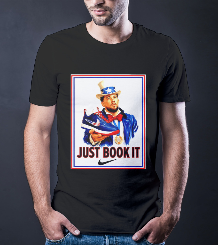 Just Book It Devin Booker Uncle Sam Gold Medal Nike Sneaker T-Shirt