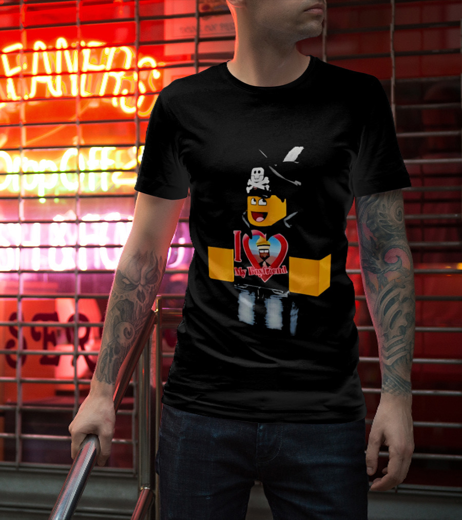 Roblox I Love My Boyfriend Heart Avatar T-Shirt