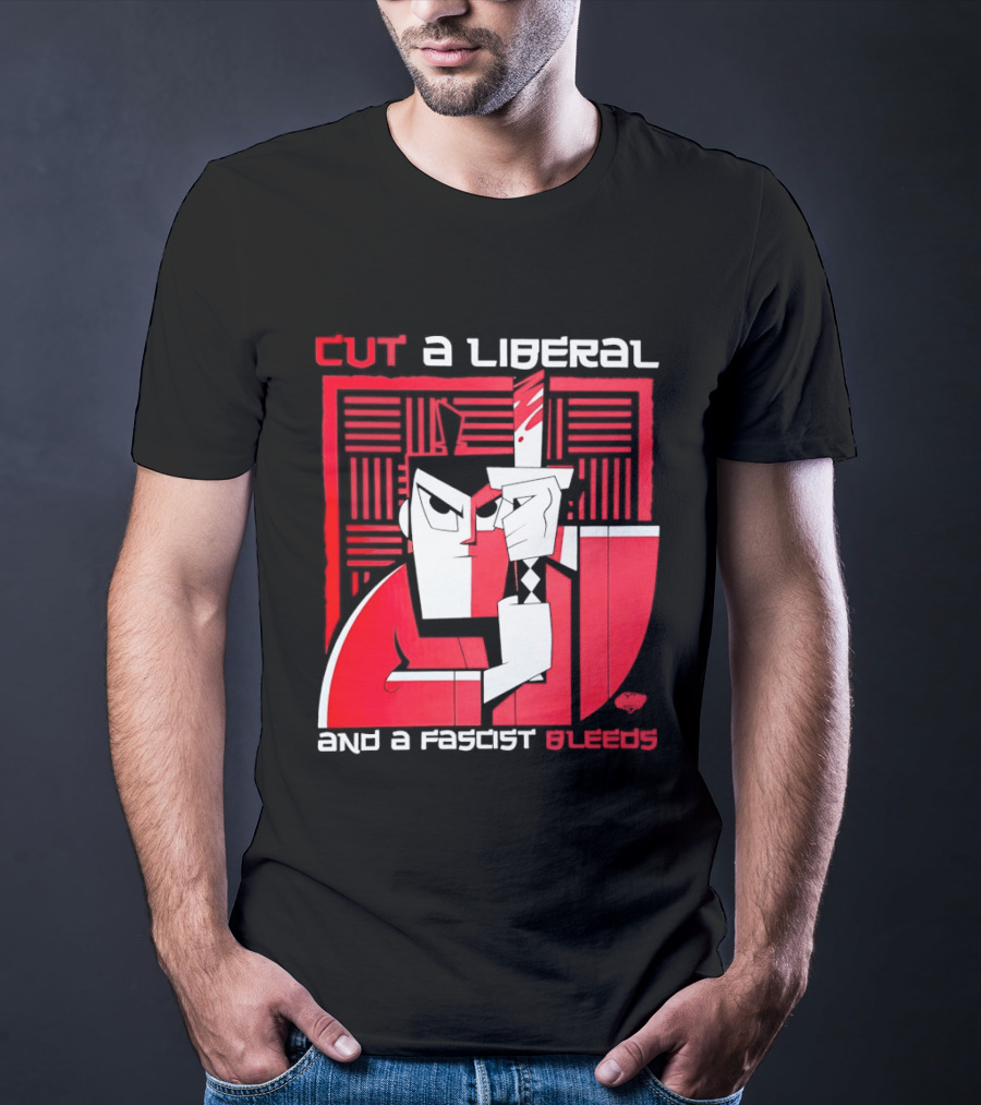 Samurai Jack Cut A Liberal And A Fascist Bleeds Political Art Image T-Shirt