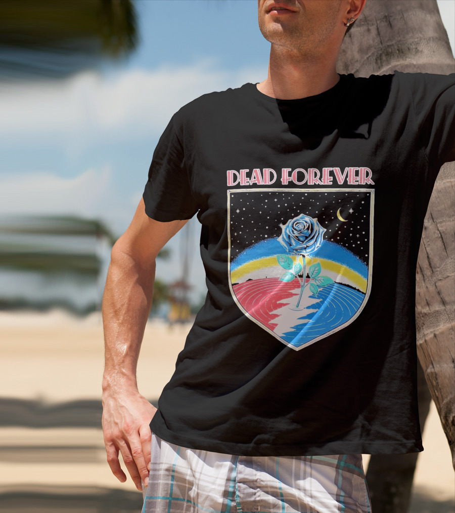 Grateful Dead Forever Rose Skull Rainbow Night Sky Moon Dead60 T-Shirt