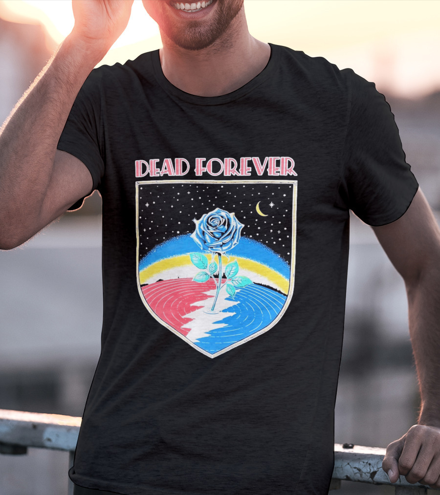 Grateful Dead Forever Rose Skull Rainbow Night Sky Moon Dead60 T-Shirt