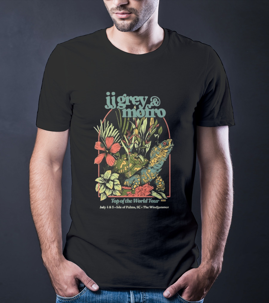 JJ Grey And Mofro July 4 5 2026 Isle Of Palms SC The Windjammer Exotic Flora Tortoise T-Shirt