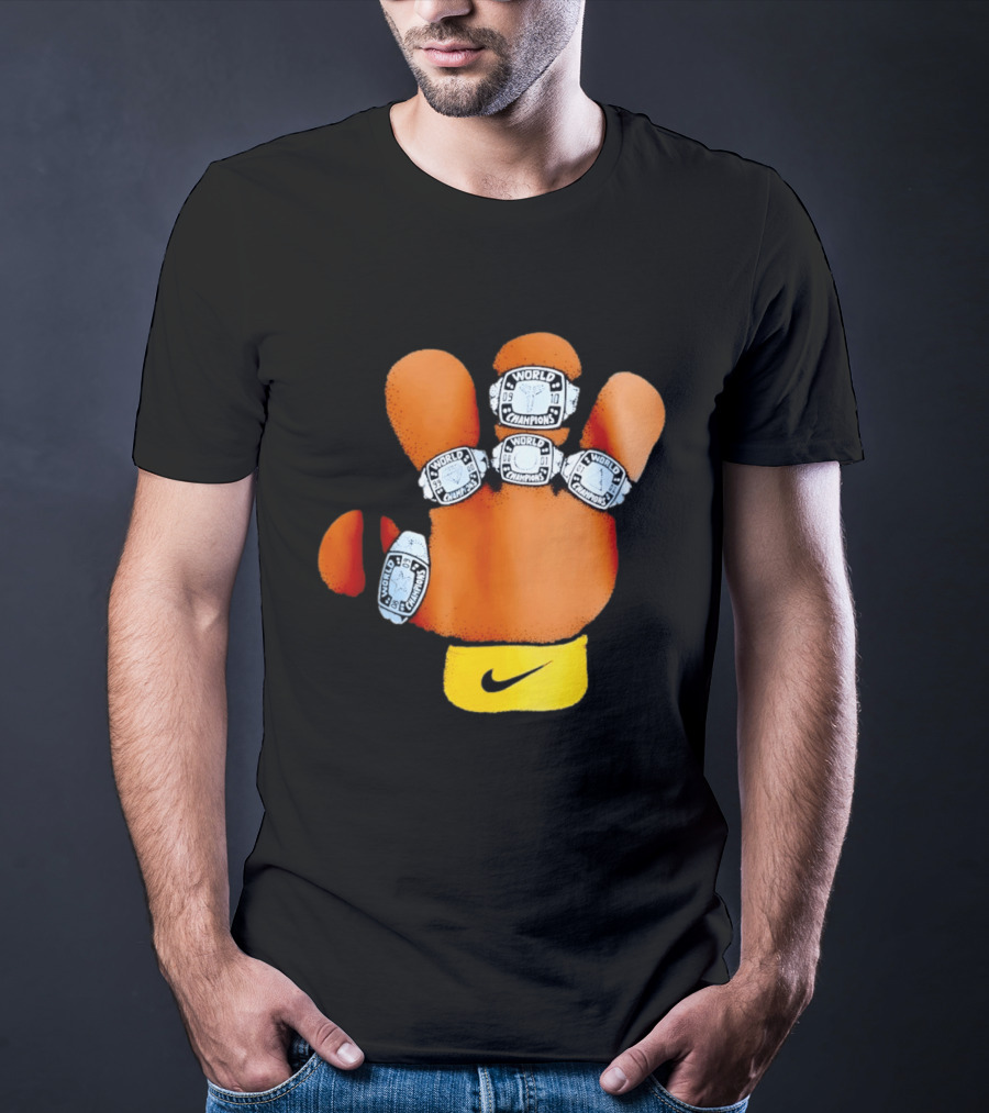 Kobe Bryant 5X World Champions Rings Nike Wristband T-Shirt