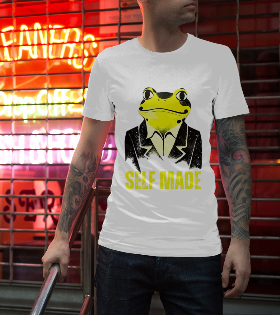 Frog In Business Suit Self Made T-Shirt