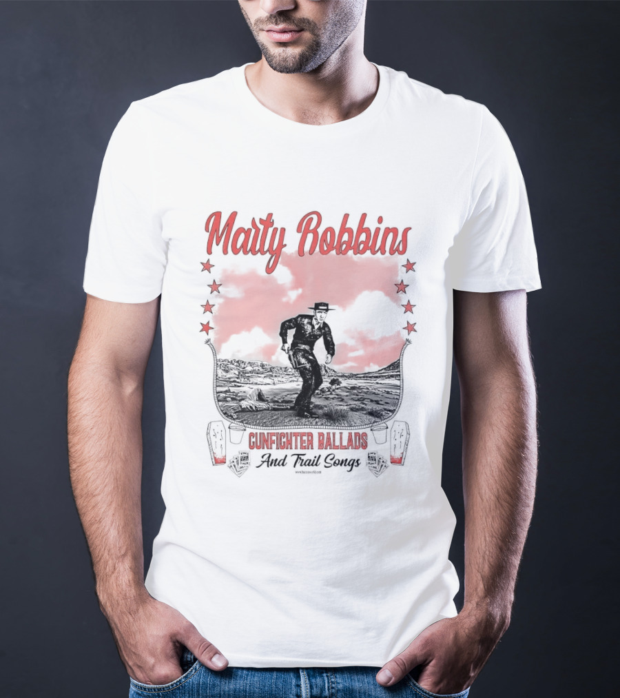 Marty Robbins Gunfighter Ballads And Trail Songs Cowboy Western Scene T-Shirt