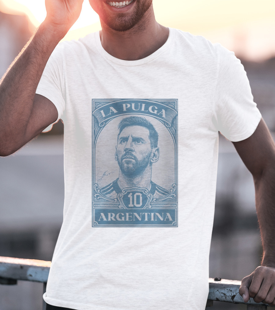 La Pulga Argentina 10 Stamp Messi T-Shirt