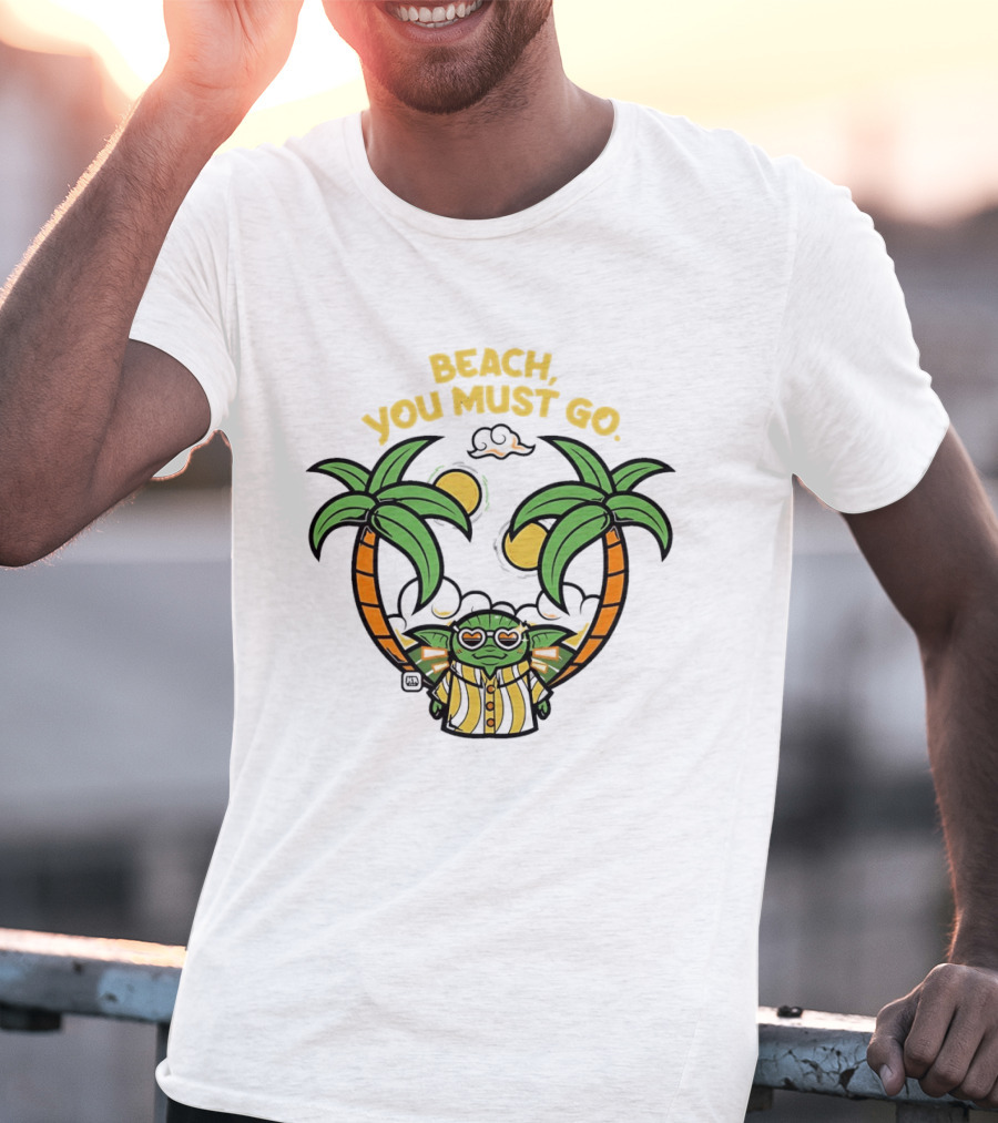 Grogu Hawaiian Outfit Beach You Must Go Palm Trees Sunglasses T-Shirt