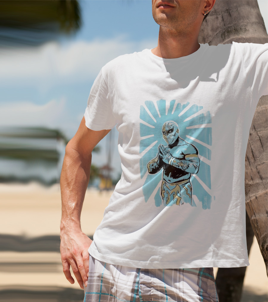 Místico Lucha Libre Wrestler CMLL Wrestling Masked Starburst T-Shirt