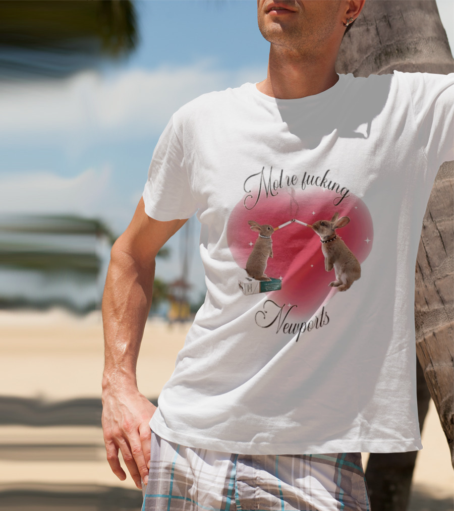 Motherfucking Newports Rabbits Smoking Cigarettes T-Shirt