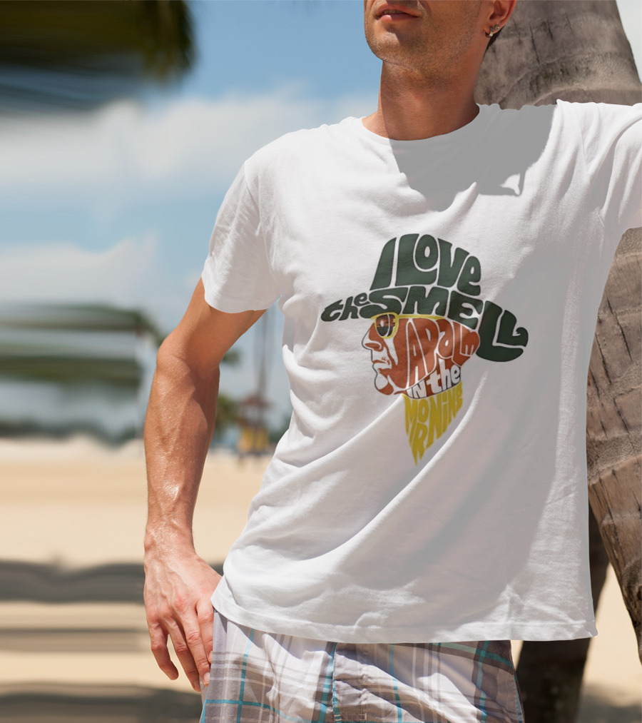 I Love The Smell Of Napalm In The Morning Cowboy Head Shape T-Shirt