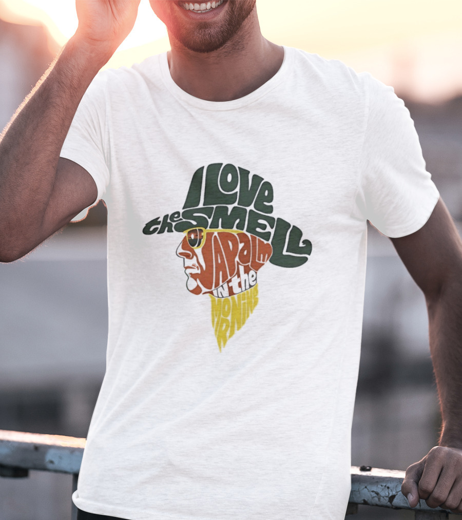 I Love The Smell Of Napalm In The Morning Cowboy Head Shape T-Shirt