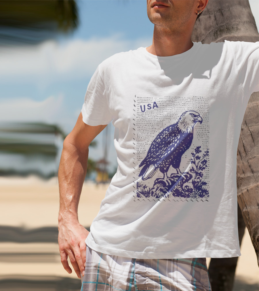 USA Bald Eagle Stamp Patriotic T-Shirt