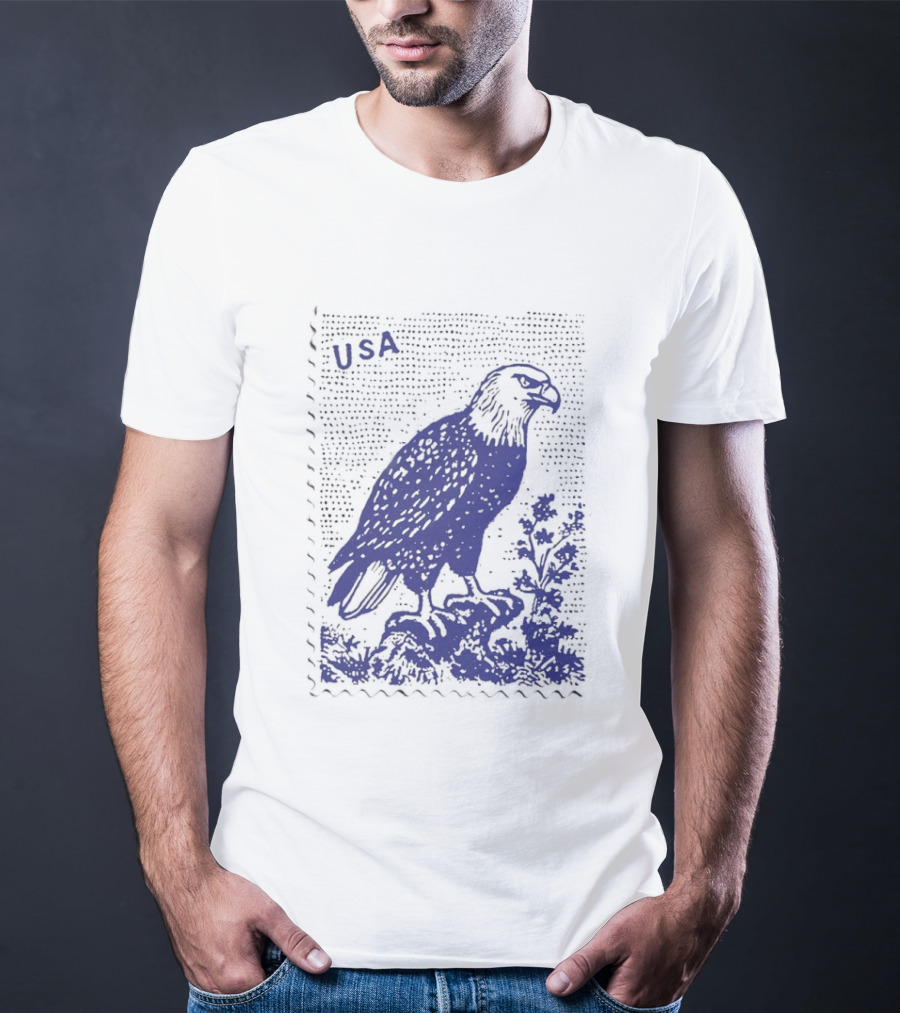 USA Bald Eagle Stamp Patriotic T-Shirt