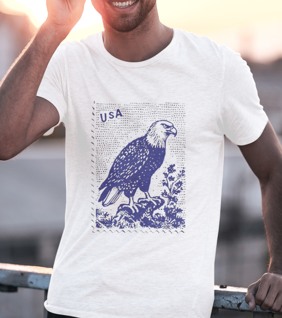 USA Bald Eagle Stamp Patriotic T-Shirt