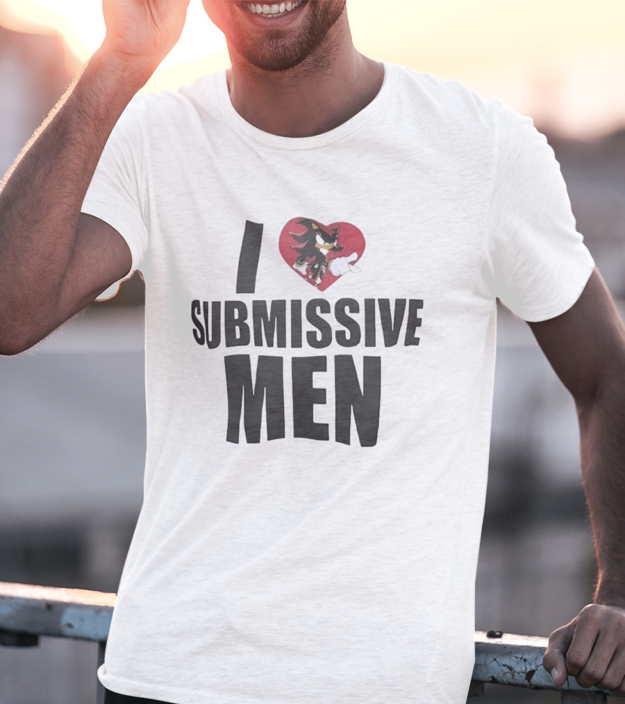 I Love Submissive Men Shadow The Hedgehog Heart T-Shirt