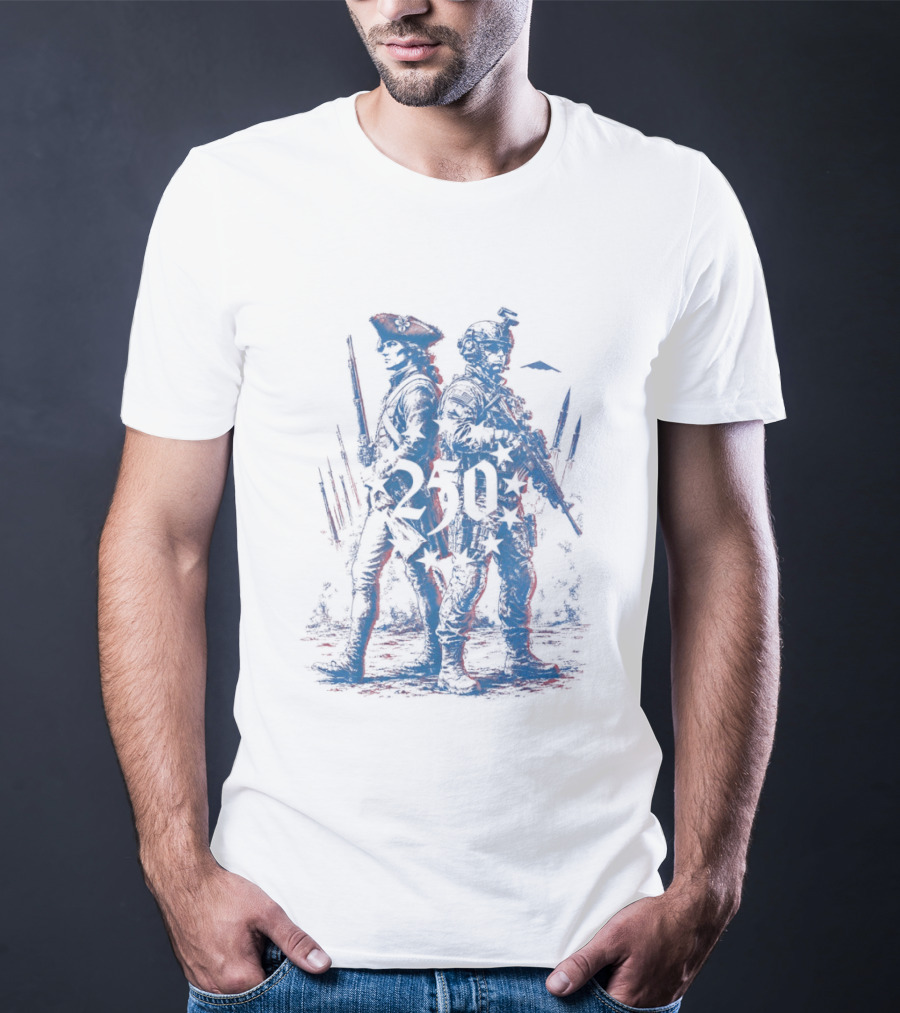 American Revolutionary War Soldier Modern Infantry 250 Years Of Service T-Shirt