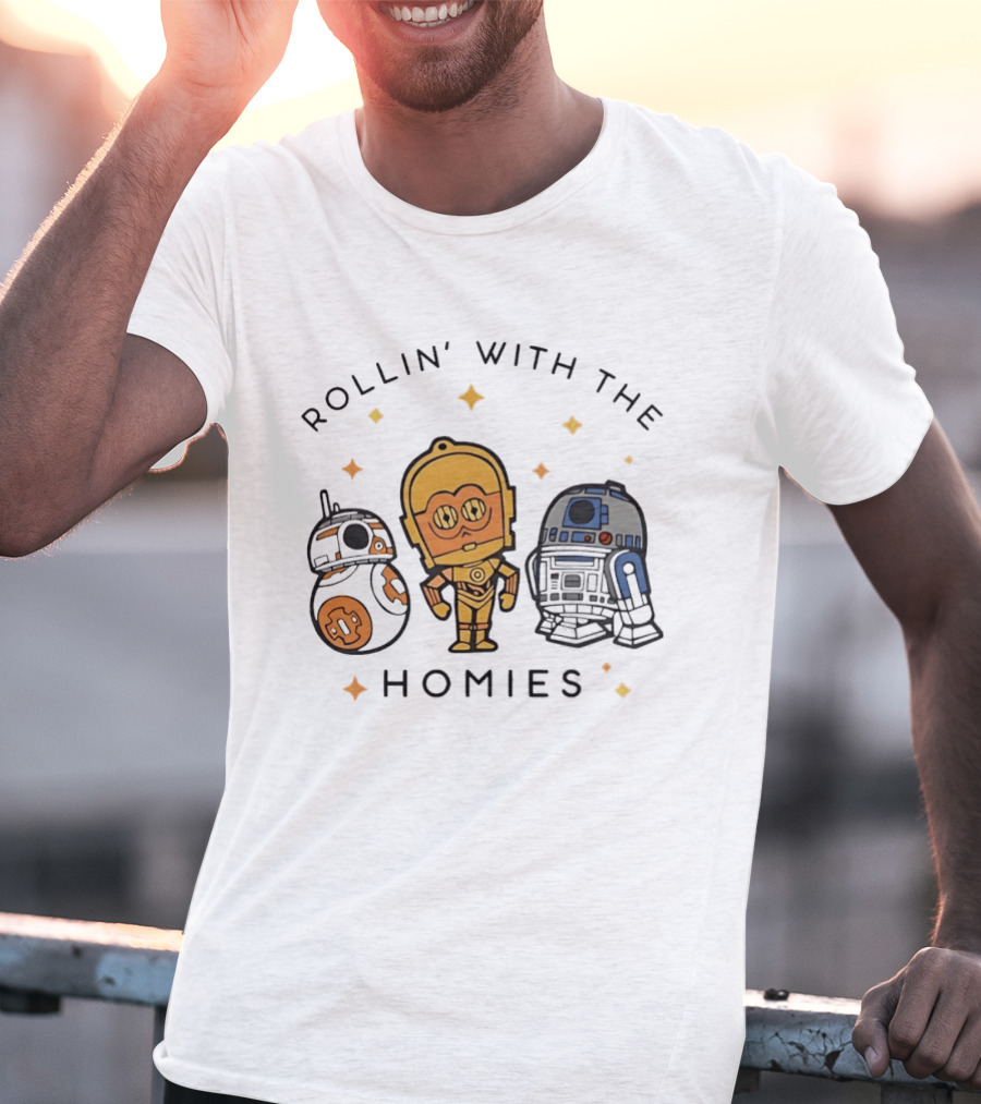 BB 8 C 3PO R2 D2 Rollin' With The Homies T-Shirt
