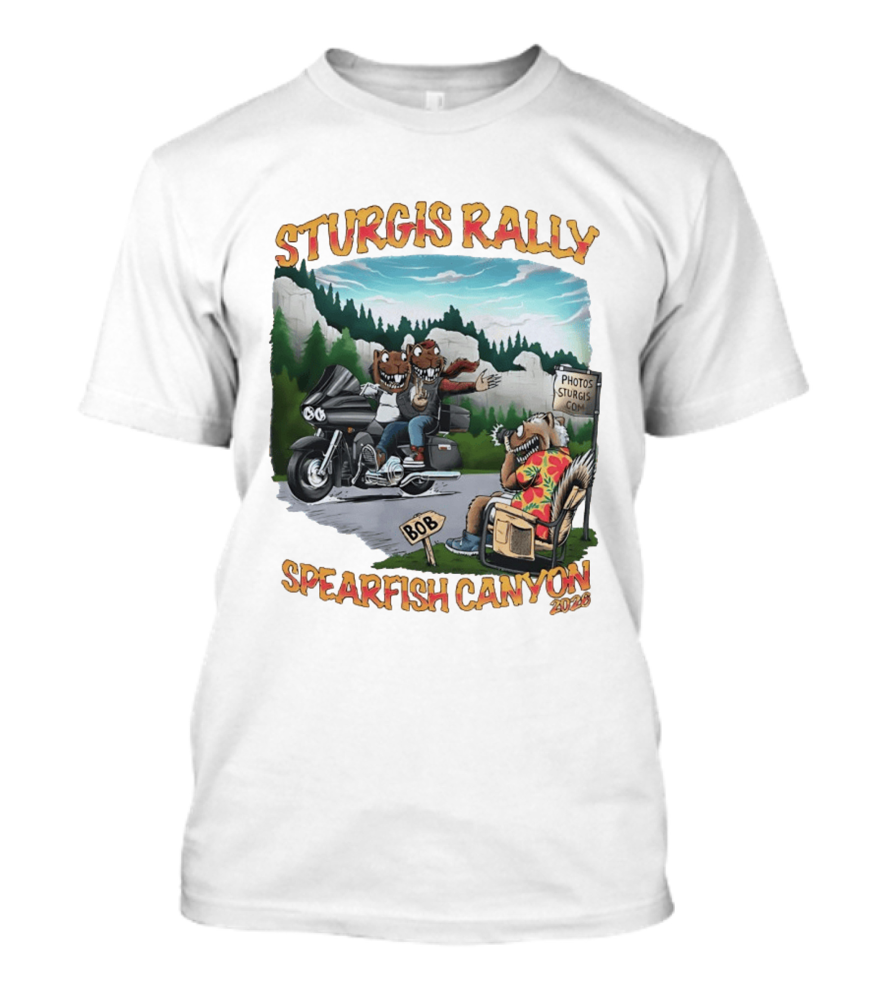 Sturgis Rally 2020 Squirrels Riding Motorcycle Spearfish Canyon T-Shirt