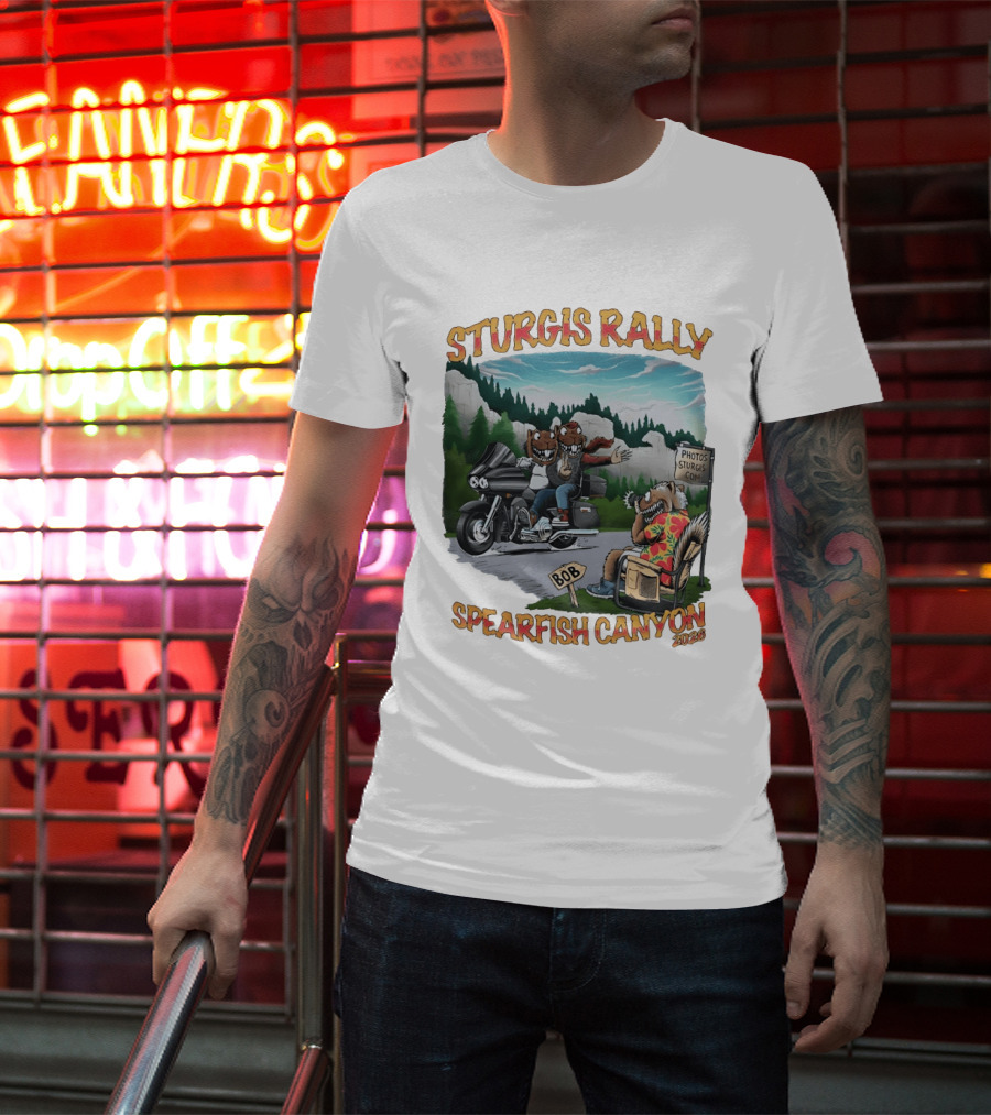 Sturgis Rally 2020 Squirrels Riding Motorcycle Spearfish Canyon T-Shirt