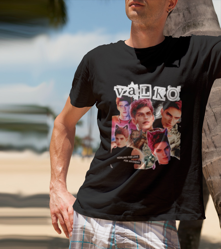 Valko Howling For Love For An Enemy Collage Wild Wolf Aesthetic T-Shirt