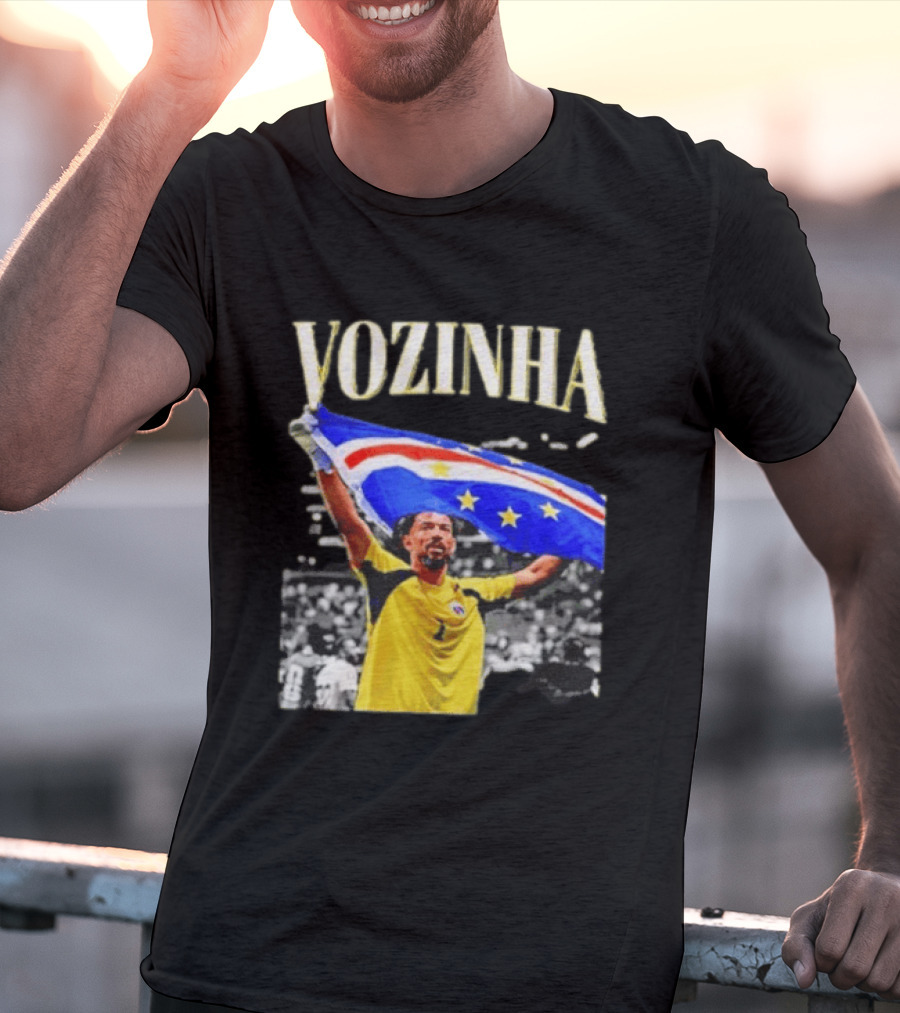 Vozinha Cape Verde Flag Celebration Football Team Player T-Shirt